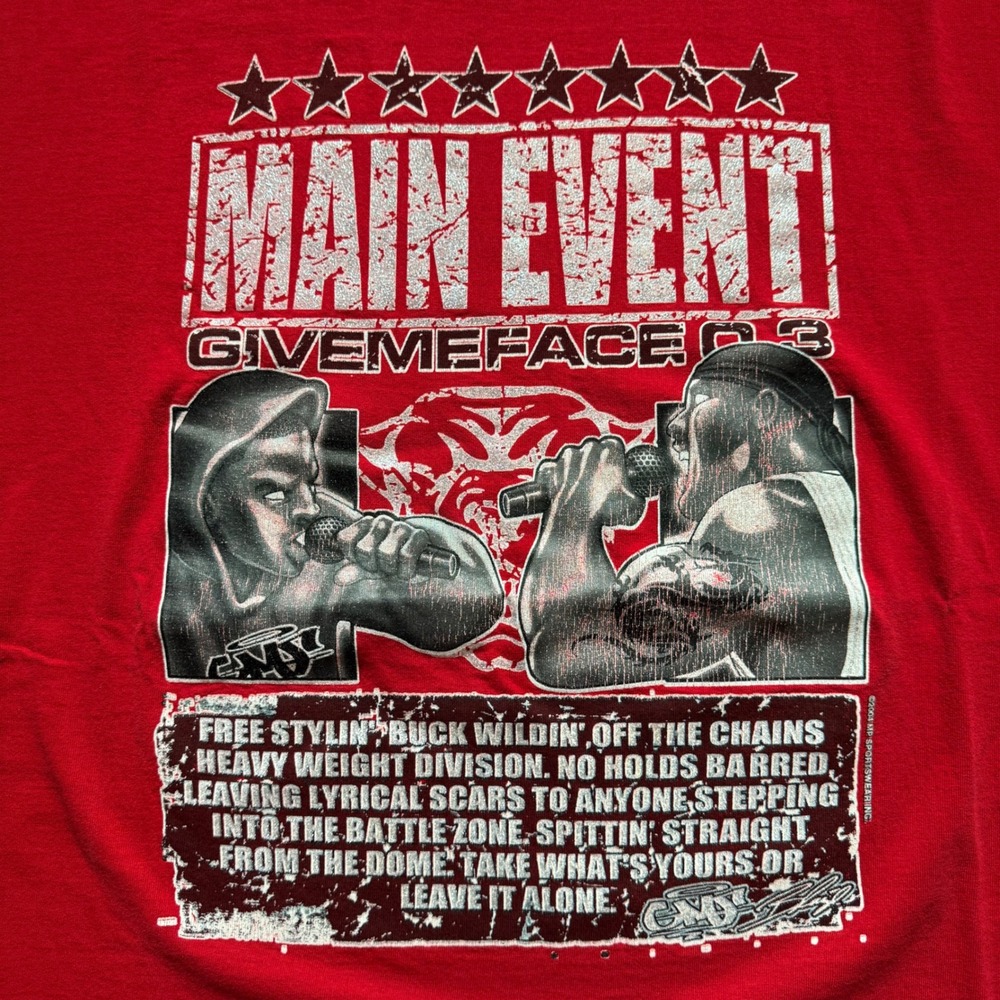 Y2K Rap Tee Vintage Underground Rap Show‎ 2000s Baggy Red T-Shirt XL XXL - Picture 2 of 9